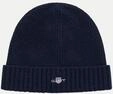 Gant Beanie Shield mit Rippstrick Blau 