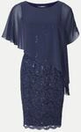 Swing Cocktailkleid mit &Uuml;berwurf Blau 40
