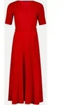 Midi-Kleid mit V-Ausschnitt Rot 42