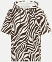Cecil Kurzarm-Hoodie mit Zebramuster Braun L