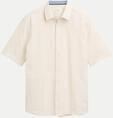 Tom Tailor Casual Kurzarmhemd Strukturiert Beige M