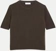 Comma Kurzarmstrickpullover Braun 34