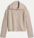 Marc O'Polo Grobstrickjacke mit Rei&szlig;verschluss Beige L