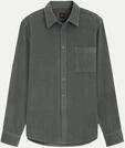 BOSS Orange Cordhemd Relegant mit Logo-Stickerei Grau M
