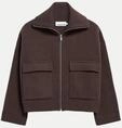 ARMEDANGELS Strickjacke mit Rei&szlig;verschluss Braun L
