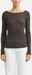 Comma T-Shirt mit U-Boot Kragen Braun 34