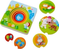 HABA 303536, HABA 303536 Holzpuzzle Kunterbunte Tierkinder