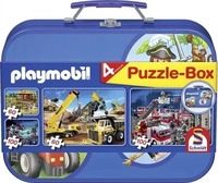 SCHMIDT SPIELE 55599, SCHMIDT SPIELE 55599 Kinderpuzzle-Box blau, 2 x 60, 2 x 100