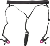 Bad Kitty Verstellbares vibrierendes String-Tanga-Accessoire mit Klammern und...