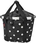 KLICKfix Fahrradkorb Fahrradtasche Bikebasket Reisenthel black dots 28x26x35 cm