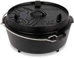 Petromax Feuertopf ft6 Dutch Oven 5,5 l Gusseisen, Deckel als Pfanne nutzbar,