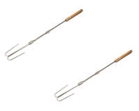 Petromax Lagerfeuer-Spie&szlig; LS2 Robuste Edelstahl-Gabel, gebogen, 2er-Set f&uuml;r