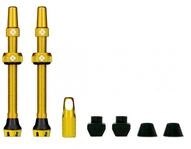 Muc-Off Tubeless Ventil Kit V2 44 mm Gold - Flugzeugaluminium f&uuml;r MTB & Rennrad