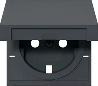 Gira E3MSV, Gira Schuko-Steckdosenabdeckung System 55 Anthrazit - 492228