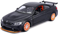 BMW M4 GTS mattschwarz mit orangefarbenen Felgen 1:24 Maisto 48131