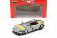 Ferrari Monza SP1 Baujahr 2019 grau metallic / gelb 1:24 Bburago