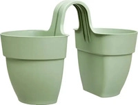 elho 3652602135900, elho Vibia campana Gel&auml;ndertopf Flower Twin Pistaziengr&uuml;n 21 cm