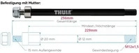 Thule - Thru Axle Adapter (M12 x 1.5) 229 mm schwarz