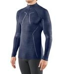 Falke Wool-Tech Zip Regular Herren Unterhemd, blau 4031309424255