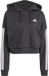 Adidas Essentials 3-Streifen French Terry Quarter-Zip Damen Kapuzensweater, schwarz