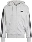 Adidas Sportswear Essentials 3-Streifen French Terry Herren Kapuzensweater, grau, Gr.