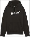 Puma Ess+ Script FL Damen Kapuzensweater, schwarz, Gr. S 4067981225361