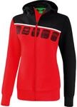 Erima 5-C mit Kapuze Damen Kapuzensweater, rot 4043523923186