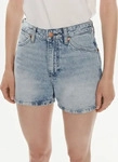 Wrangler Jeansshorts Cowboy 112351074 Blau Relaxed Fit Damen