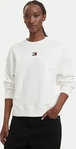 Tommy Jeans Sweatshirt DW0DW17325 Wei&szlig; Boxy Fit Damen