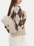 Tommy Jeans Handtasche Tjw City Shoulder Bag AW0AW18075 Creme Damen