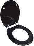 vidaXL Toilettensitz MDF Deckel Schlichtes Design Schwarz