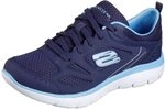Skechers Damen Summits Suited Turnschuhe, Navy Leather/Mesh/Duraleather/Blue Trim, 40