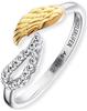 Engelsrufer Damen-Ring aus 925 Sterling Silber mit goldfarbenen Engelsflügeln und