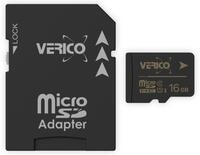 VERICO 16GB microSD C10 UHS-1 Speicherkarte (inkl. Adapter)
