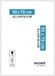 accent by nielsen Bilderrahmen, 50 x 70 cm, Aluminium, Wei&szlig; glanz, Posterrahmen zum