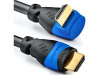 deleyCON 0,5m HDMI 90° Grad Winkel Kabel - Kompatibel zu HDMI 2.0/1.4 - UHD 4K...