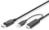 DIGITUS HDMI auf DP Adapterkabel, 2m, 4K@30Hz Externe Stromquelle USB - A
