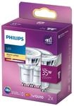 Philips LED Classic GU10 Lampen 2-er Pack (35 W), Reflektor LED Spots mit warmwei&szlig;em