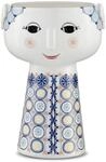 Bj&oslash;rn Wiinblad Eva Vase, Porzellan, Blau, 12.5 cm, H&ouml;he: 18,5 cm Durchmesser:...