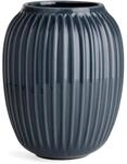 K&auml;hler Vase H21 cm Hammersh&oslash;i d&auml;nisches Design f&uuml;r Blumen Handarbeit, grau