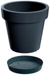 Lofly Plastiktopf in Anthrazitfarbe 29,3 (L&auml;nge) x 29,3 (Breite) x 27,1 (hoch) cm