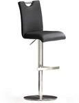 Robas Lund Barhocker Schwarz mit Lehne Barstuhl drehbar 360 Grad, Hocker