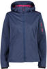 CMP - Leichte Softshell-Melange-Jacke für Damen mit abnehmbarer Kapuze, Blaue...