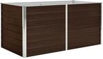 vidaXL Hochbeet aus verzinktem Stahl 160x80x77 cm, Braun, Sicherheitskante faltbar,