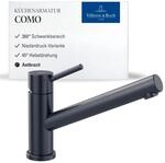 Villeroy & Boch Como K&uuml;chenarmatur, Niederdruck, H&ouml;he 135 mm &ndash; Anthrazit 