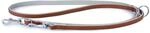 Das Lederband Hunde F&uuml;hrleine Amsterdam Brandy/Grey 200 cm / 14 mm, Braun/Grau
