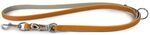 Das Lederband Hunde F&uuml;hrleine Amsterdam Orange/Grey 200 cm / 14 mm, Orange/Grau