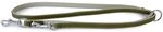 Das Lederband Hunde F&uuml;hrleine Amsterdam Capers/Grey 200 cm / 14 mm, Dunkelgr&uuml;n/Grau