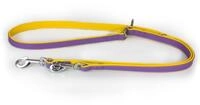 Das Lederband Hunde F&uuml;hrleine Firenze Lilac/Sunshine 200 cm / 14 mm, Lila/Gelb