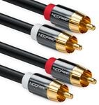 deleyCON 15m Cinch Stereo Audio RCA Kabel - 2x Stecker - f&uuml;r HiFi‑Anlage,